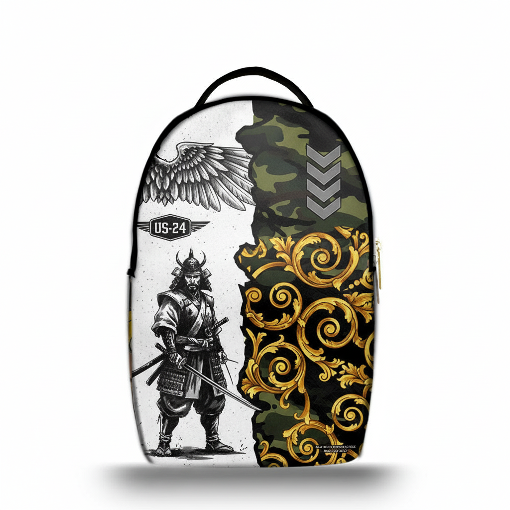 Zaino Ermes Madinbo - Made in Italy - Unisex - Porta computer -  Zaino Scuolta - Zaino Lavoro - Grafica Baroque Japan
