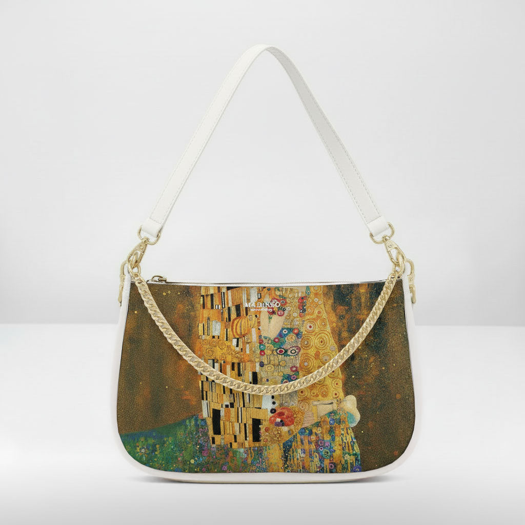 BORSA AQUA MADINBO BIANCA - MADE IN ITALY - IL BACIO DI KLIMT