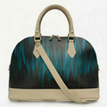 Borsa Alisya Madinbo - Made in Italy - con Grafica Piume Blu