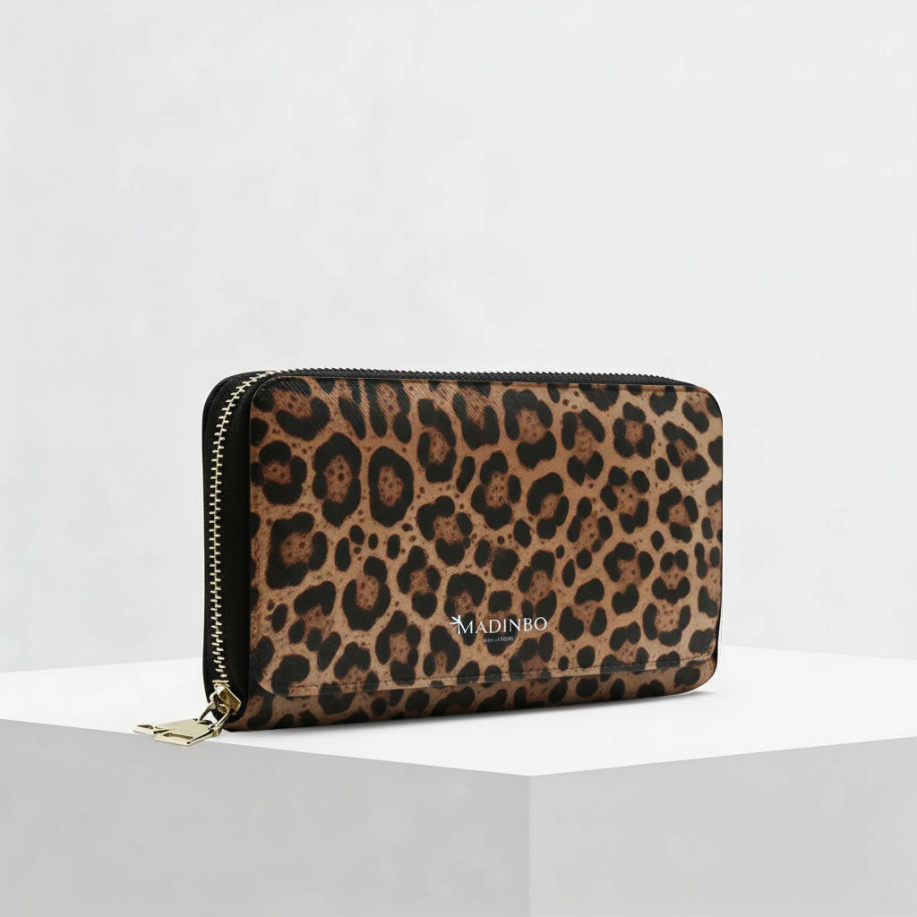 Portafogli ZIP di MADINBO - Wallet - LEOPARDO