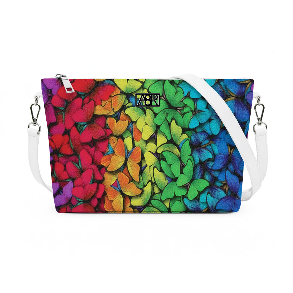 Borsa a tracolla Alien - Made in Italy - GRAFICA FARFALLE COLORATE