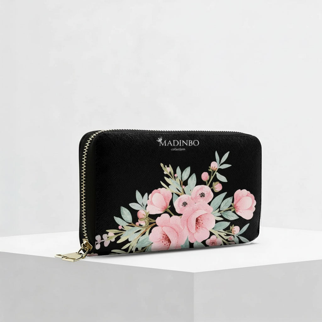 Portafogli ZIP di MADINBO - Wallet - FIORI ROSA