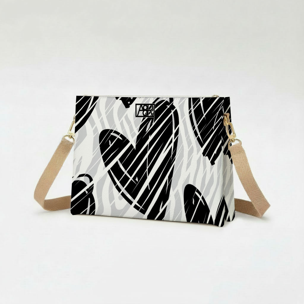 Borsa Lollipop - Made In Italy - CUORI BIANCHI E NERI