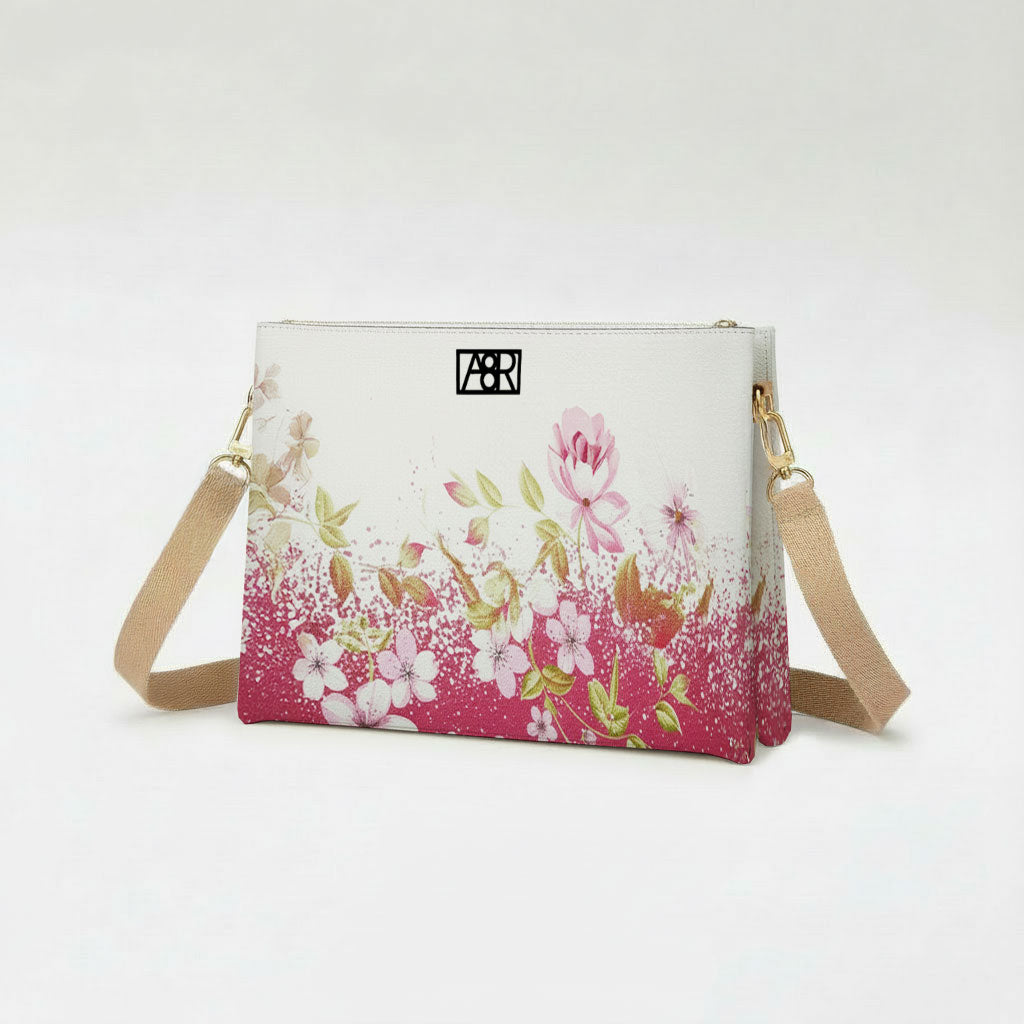 Borsa Lollipop - Made In Italy - FIORI BIANCHI E ROSA
