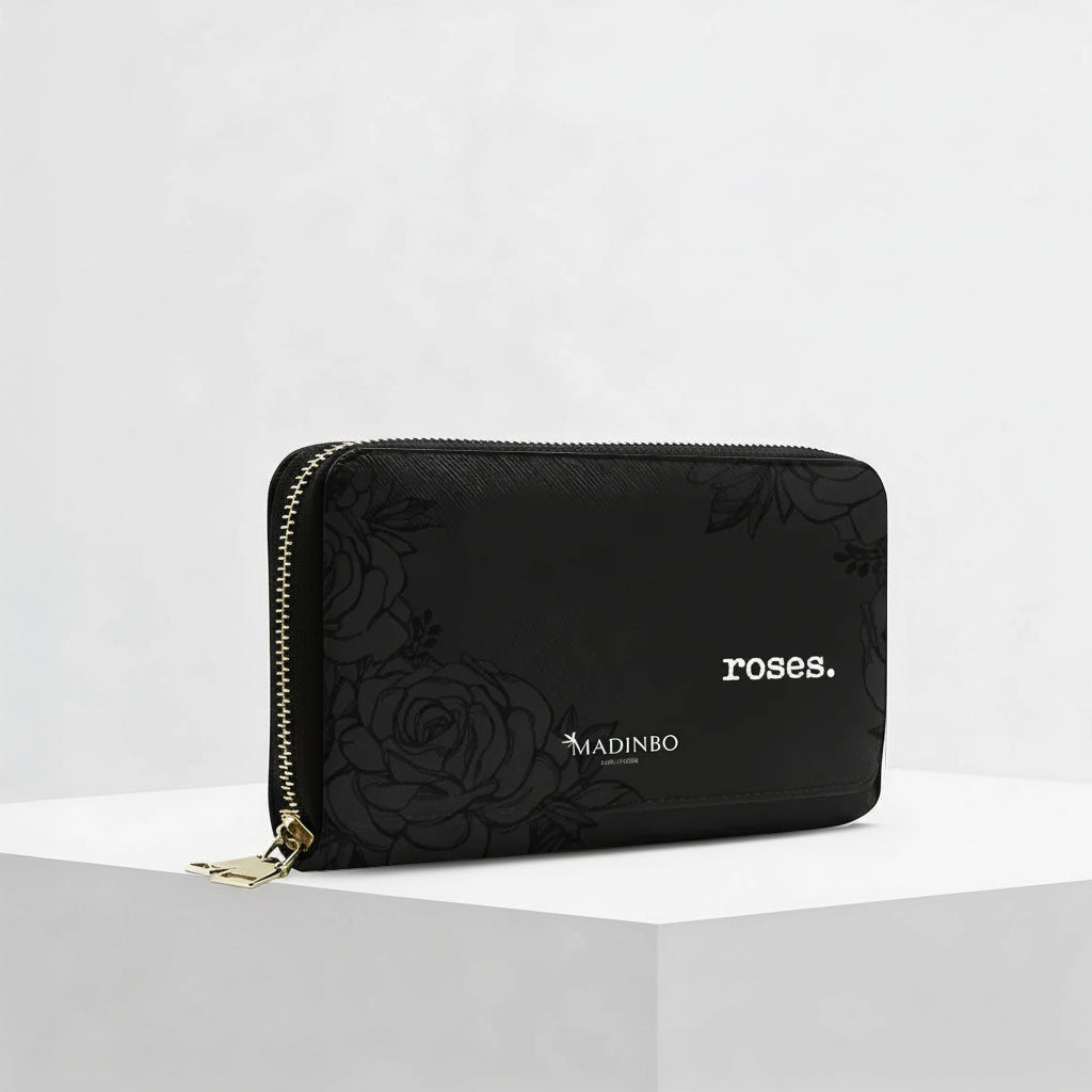 Portafogli ZIP di MADINBO - Wallet - ROSE NERE