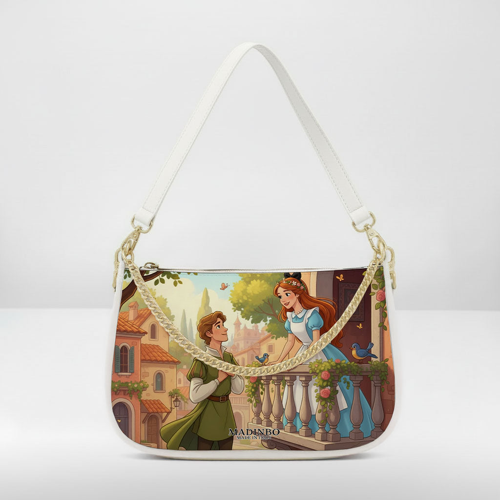BORSA AQUA MADINBO BIANCA - MADE IN ITALY - FANTASY ROMANTIC CARTOON
