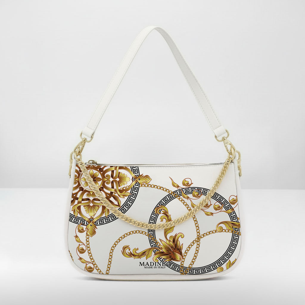BORSA AQUA MADINBO BIANCA - MADE IN ITALY - BAROCCO ROYAL