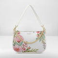 BORSA AQUA MADINBO BIANCA - MADE IN ITALY - GRAFICA FIORI ROSA