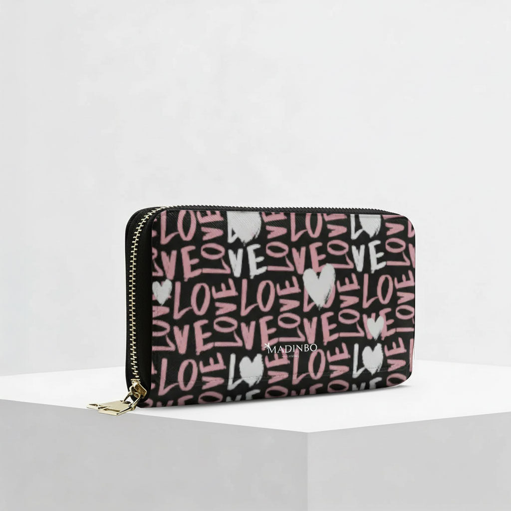 Portafogli ZIP di MADINBO - Wallet - LOVE ROSA