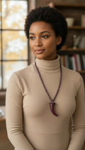 Collana Corno Bordeaux