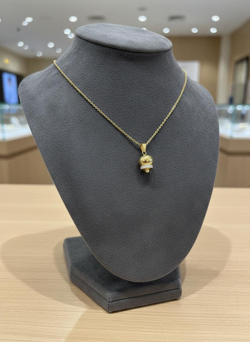 Collana in Acciaio color Oro con Campanella