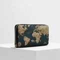 Portafogli ZIP di MADINBO - Wallet - MAPPAMONDO NERO