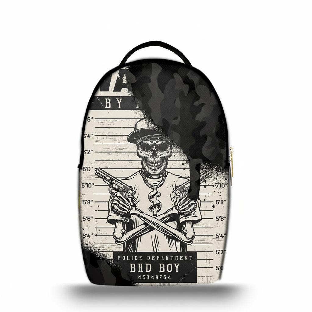 Zaino Ermes Madinbo - Made in Italy - Unisex - Porta computer -  Zaino Scuolta - Zaino Lavoro - Grafica Wanted