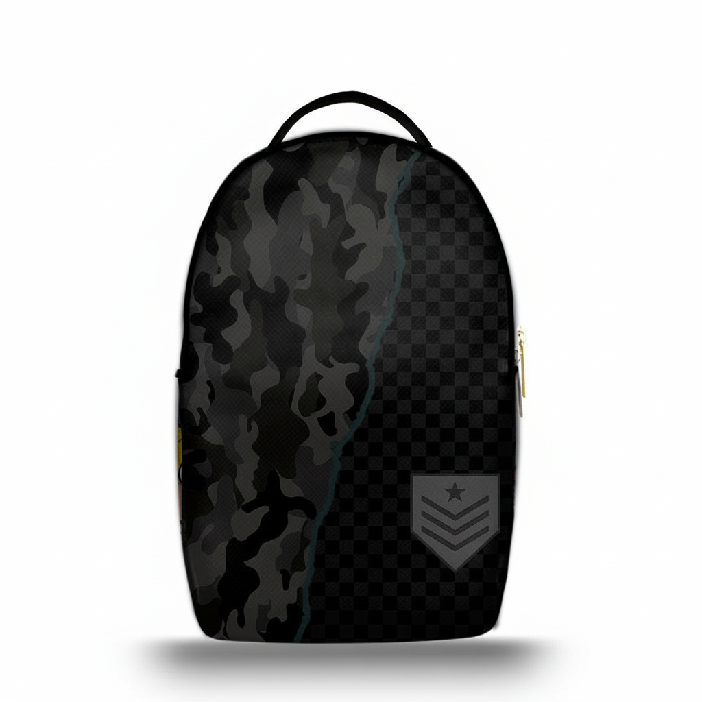 Zaino Ermes Madinbo - Made in Italy - Unisex - Porta computer -  Zaino Scuolta - Zaino Lavoro - Grafica Militare Black
