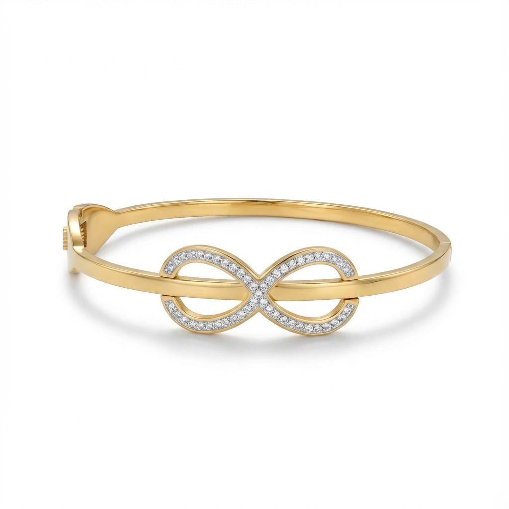 Bracciale in acciaio color oro infinito