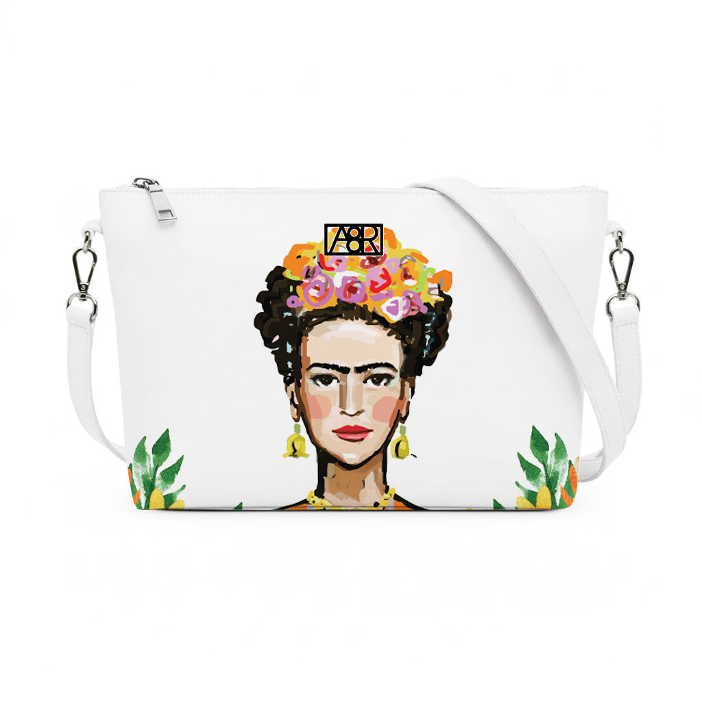 Borsa a tracolla Alien - Made in Italy - GRAFICA FRIDA ARANCIONE