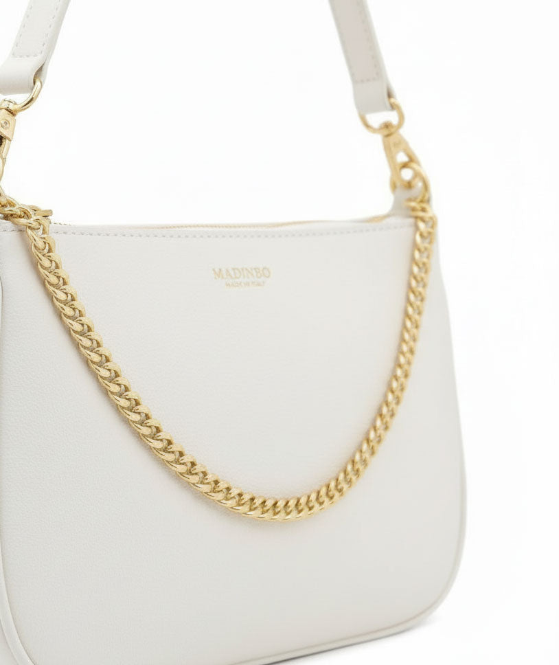 BORSA AQUA MADINBO BIANCA - MADE IN ITALY - LEOPARD