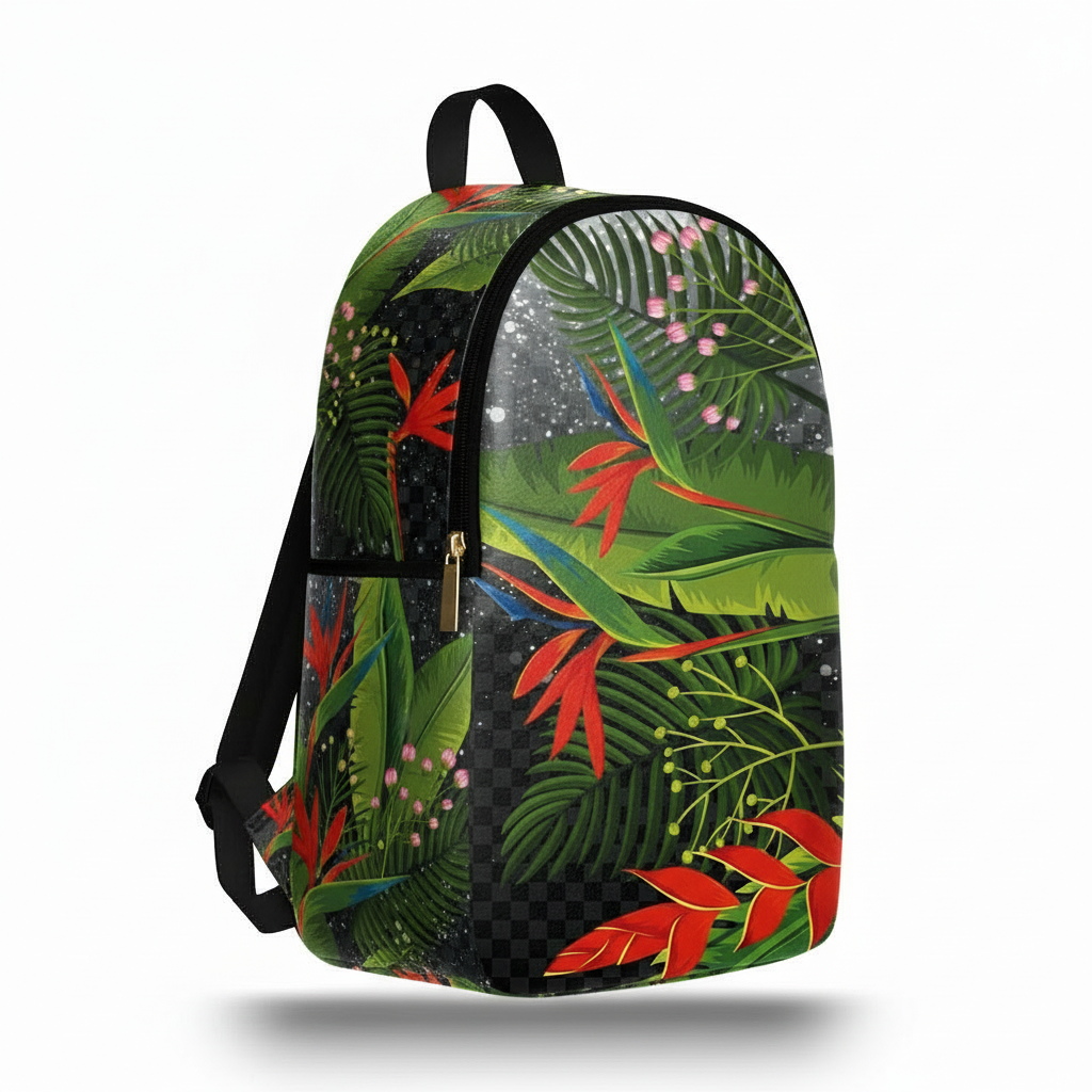 Zaino Ermes Madinbo - Made in Italy - Unisex - Porta computer -  Zaino Scuolta - Zaino Lavoro - Grafica Jungle