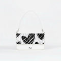 Borsa Infinity  - MADE IN ITALY - VERA PELLE - Black and White Heart