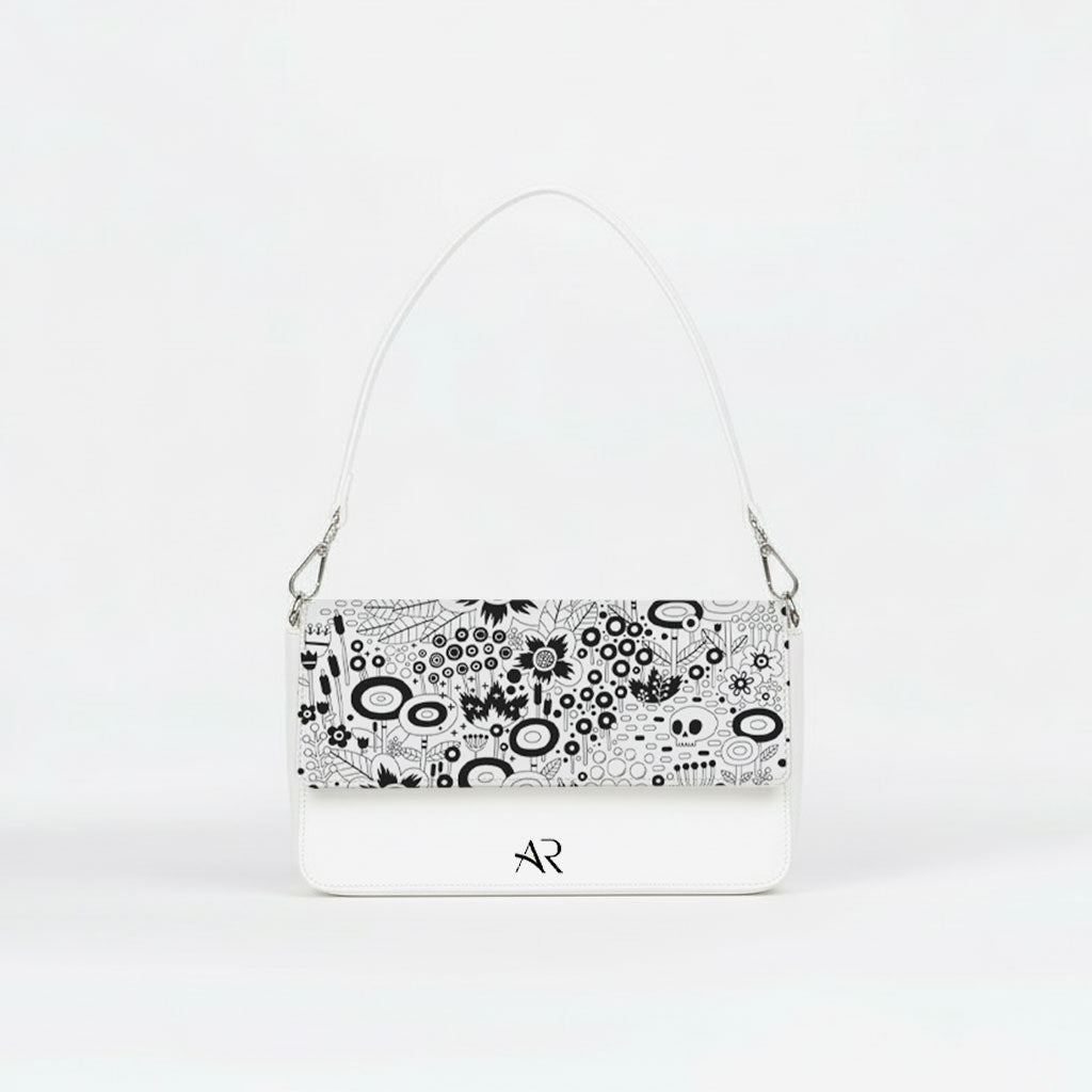Borsa Infinity  - MADE IN ITALY - VERA PELLE - Black and White Pattern
