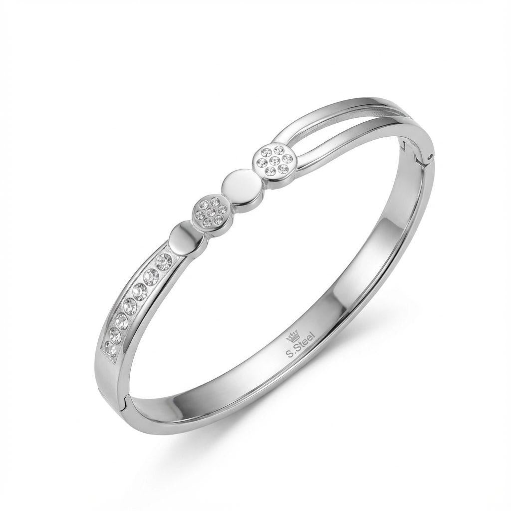 Bracciale in acciaio color argento