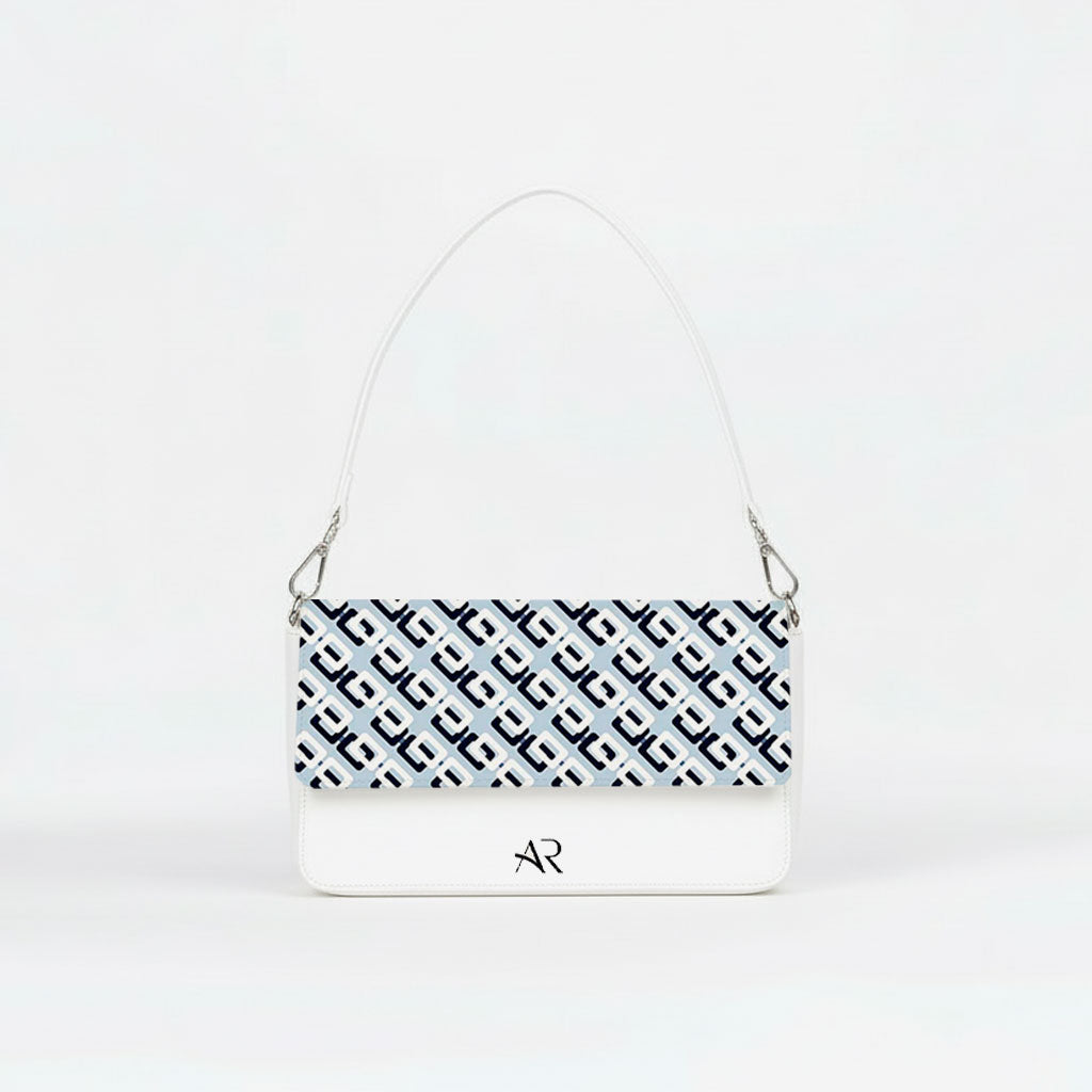 Borsa Infinity  - MADE IN ITALY - VERA PELLE - Geometric Blu