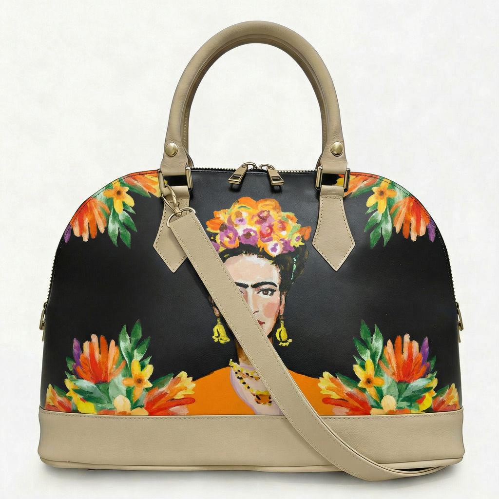Borsa Alisya Madinbo - Made in Italy - CON GRAFICA FRIDA ARANCIONE