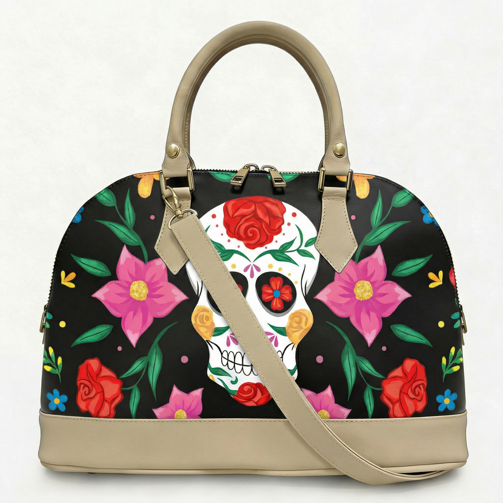 Borsa Alisya Madinbo - Made in Italy - CON GRAFICA TESCHIO FIORI