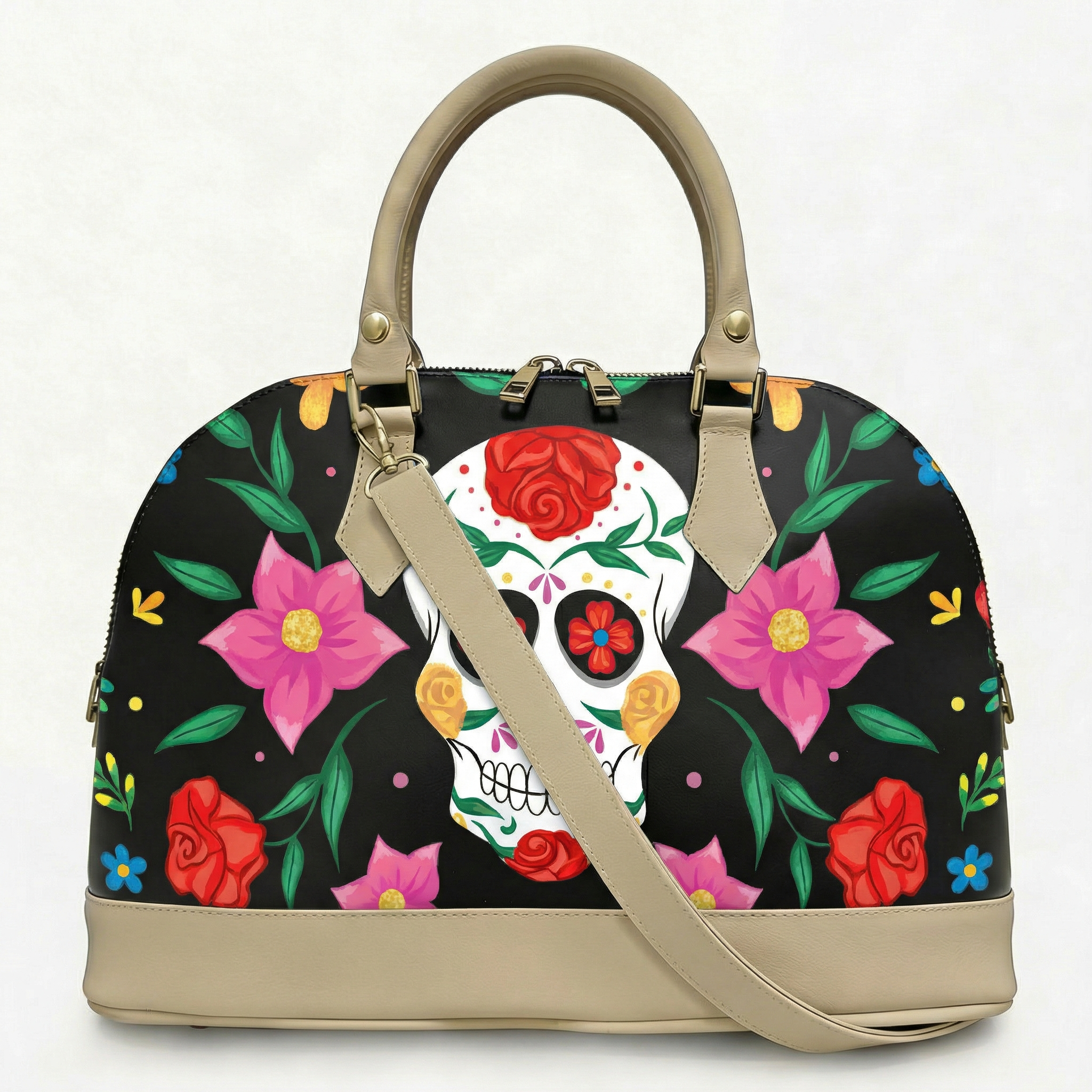 Borsa Alisya Madinbo - Made in Italy - CON GRAFICA TESCHIO FIORI