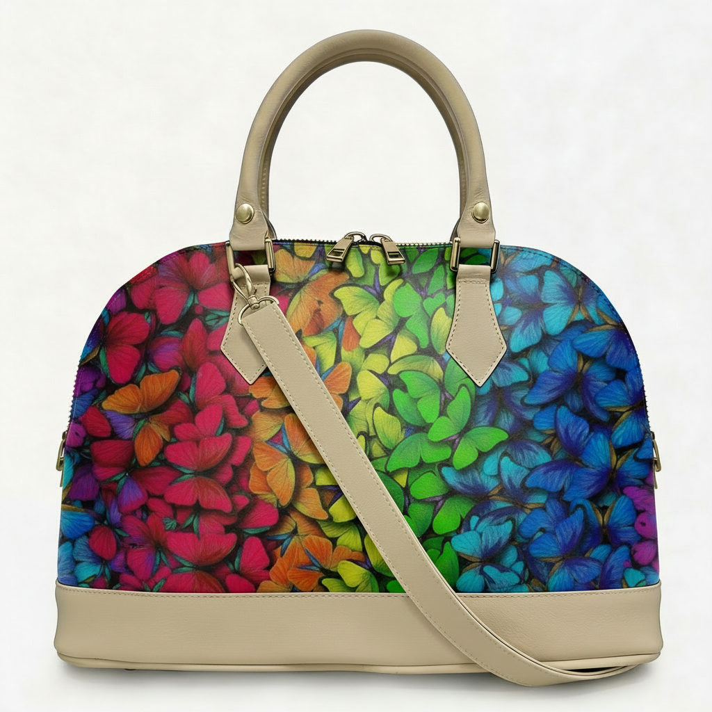 Borsa Alisya Madinbo - Made in Italy - CON GRAFICA FARFALLE COLORATE
