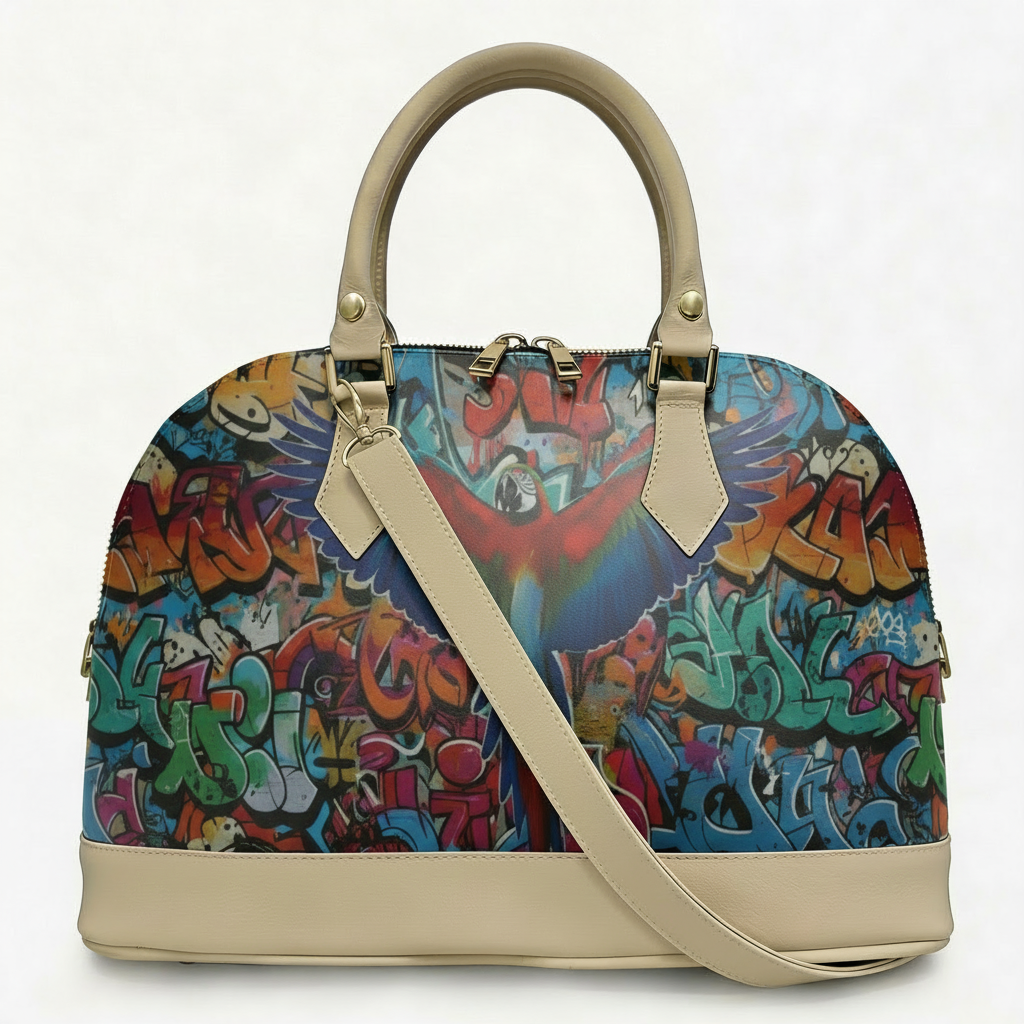 Borsa Alisya Madinbo - Made in Italy - CON GRAFICA PAPPAGALLO