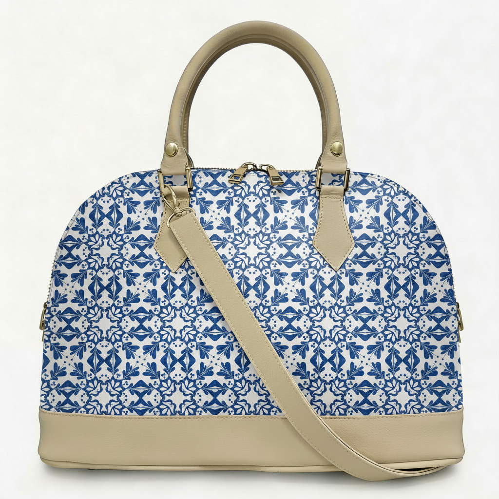 Borsa Alisya Madinbo - Made in Italy - CON GRAFICA MAIOLICHE BLU