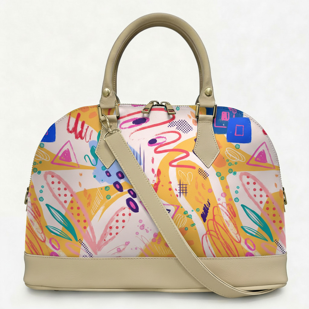 Borsa Alisya Madinbo - Made in Italy - CON GRAFICA ABSTRACT FRESC COLOR