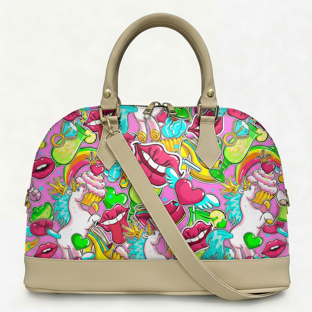Borsa Alisya Madinbo - Made in Italy - CON GRAFICA FUNNY LIPS