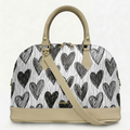 Borsa Alisya Madinbo - Made in Italy - CON GRAFICA CUORI NERI