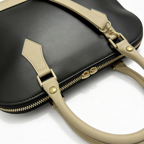 Borsa Alisya Madinbo - Made in Italy - CON GRAFICA CERCHI NERI STRISCE ORO
