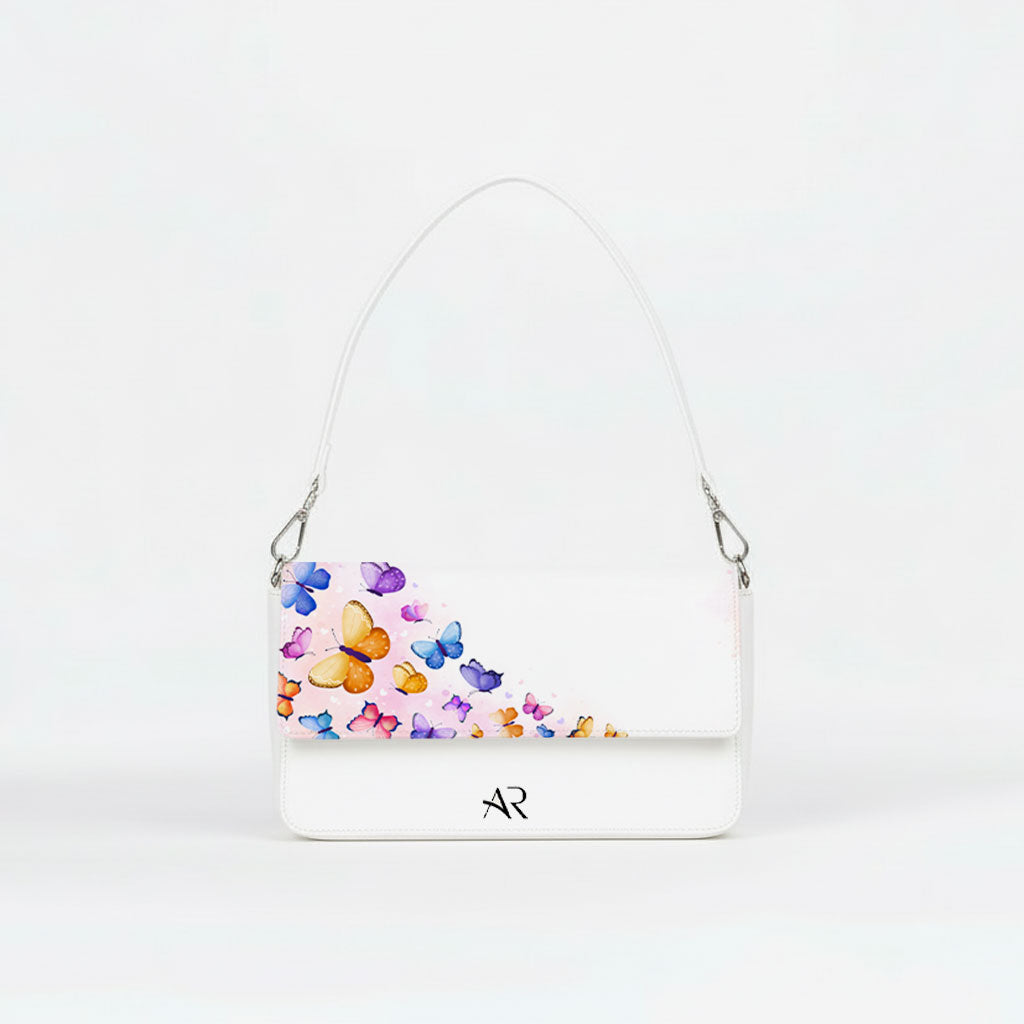 Borsa Infinity  - MADE IN ITALY - VERA PELLE - Farfalle Multicolor