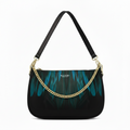 BORSA AQUA MADINBO - MADE IN ITALY - PIUME BLU