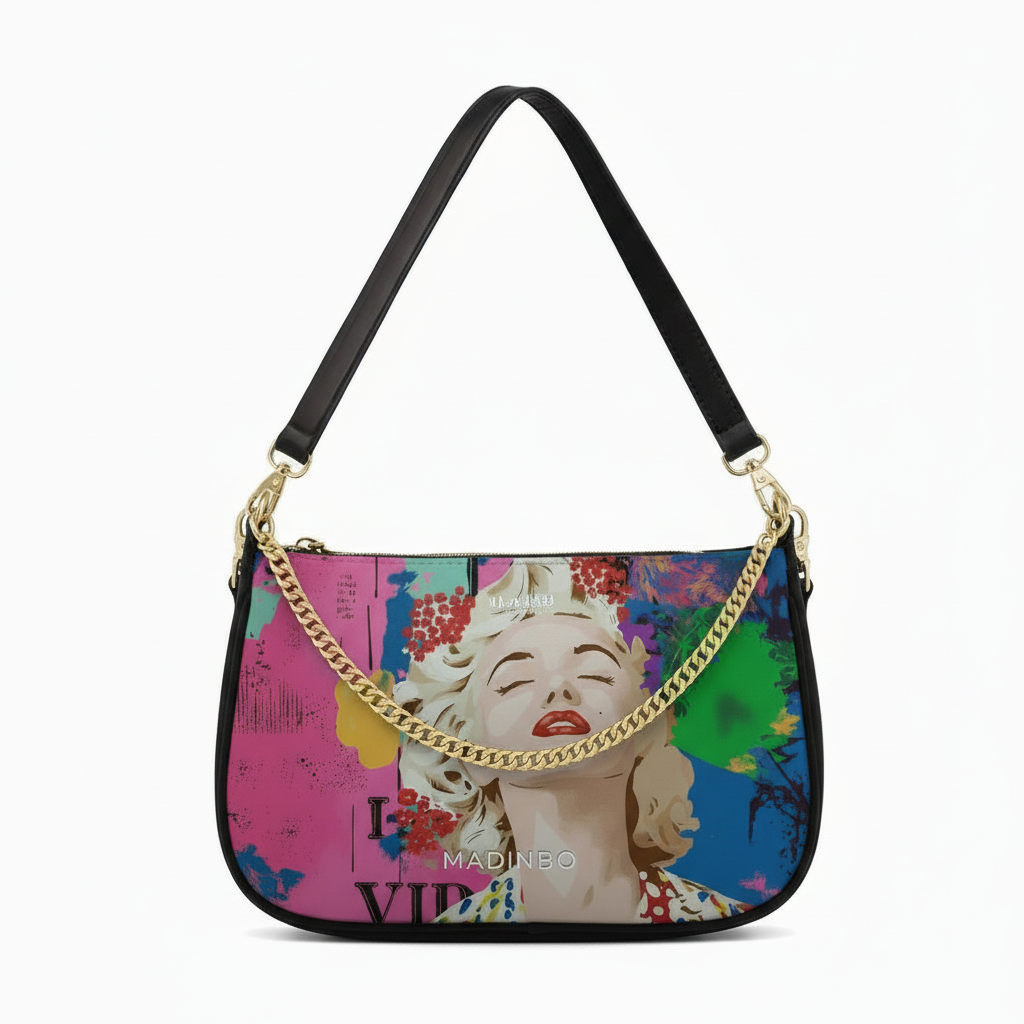 BORSA AQUA MADINBO - MADE IN ITALY - GRAFICA MARILYN