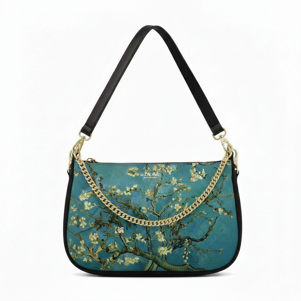 BORSA AQUA MADINBO - MADE IN ITALY - GRAFICA BLOSSOM