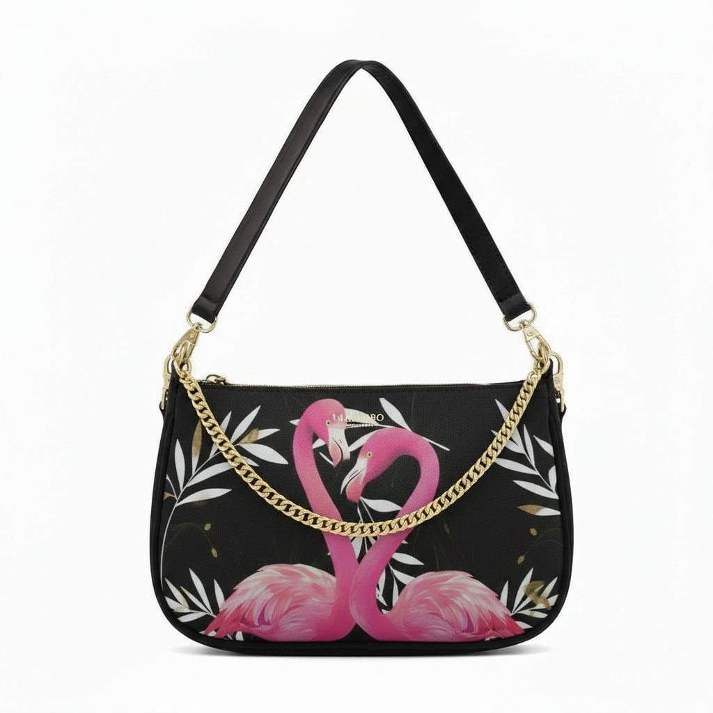 BORSA AQUA MADINBO - MADE IN ITALY - GRAFICA FENICOTTERI