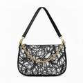BORSA AQUA MADINBO - MADE IN ITALY - GRAFICA BIANCO E NERO