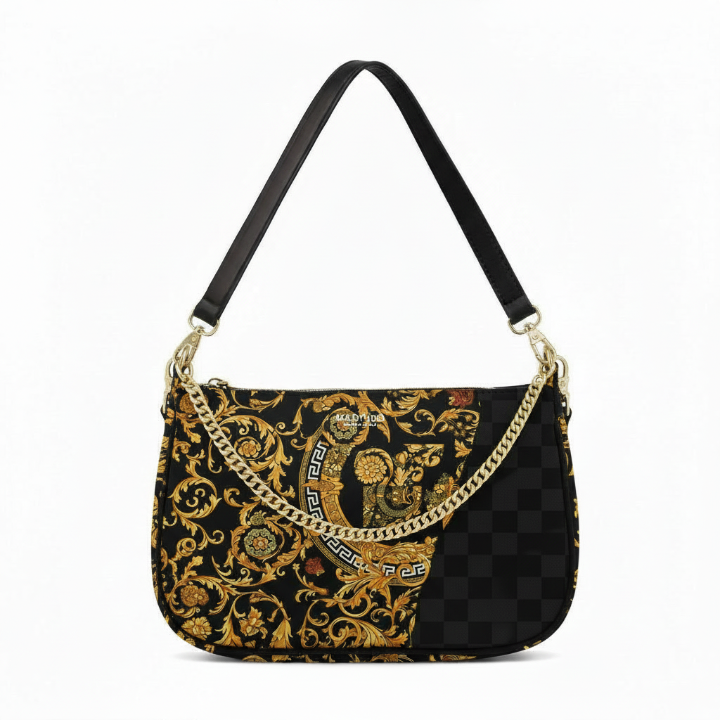 BORSA AQUA MADINBO - MADE IN ITALY - GRAFICA BAROCCO LEONE