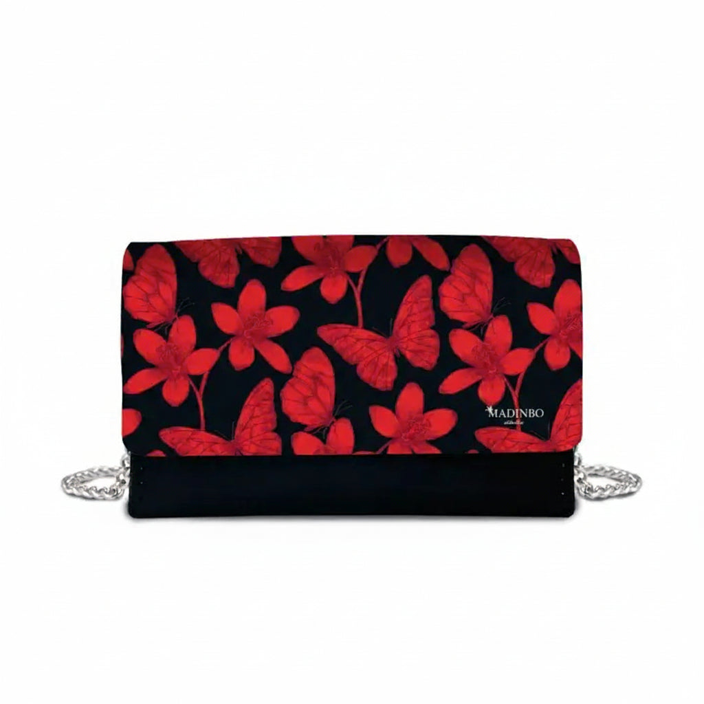 PRINCESS BAG di MADINBO - Vera Pelle - LEATHER - Made ITALY - FIORI E FARFALLE