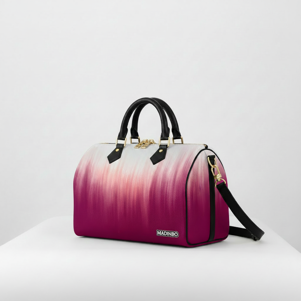 BAULETTO MADINBO - MADE IN ITALY  - CON STAMPA BIANCO E ROSA