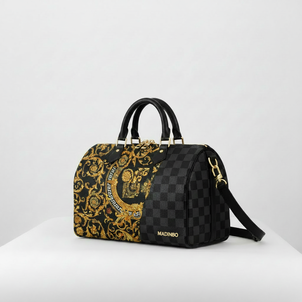 BAULETTO MADINBO - MADE IN ITALY  - CON STAMPA BAROCCO LEONE E SCACCHI