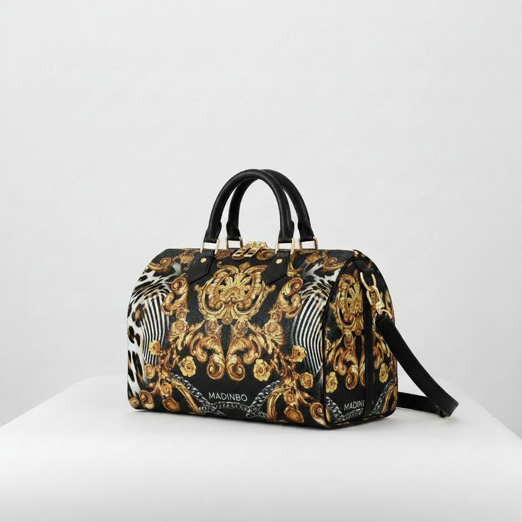 BAULETTO MADINBO - MADE IN ITALY  - CON STAMPA BAROCCO GOLD ORO E MACULATO