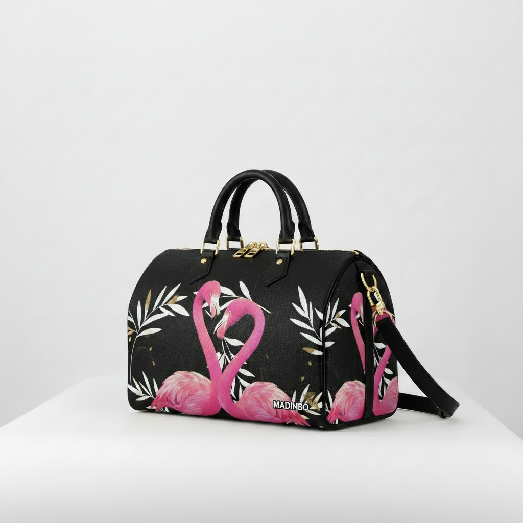 BAULETTO MADINBO - MADE IN ITALY  - CON STAMPA FENICOTTERI