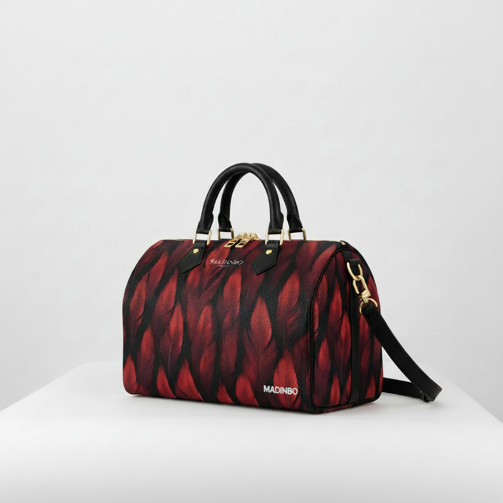 BAULETTO MADINBO - MADE IN ITALY  - CON STAMPA PIUME PATTERN