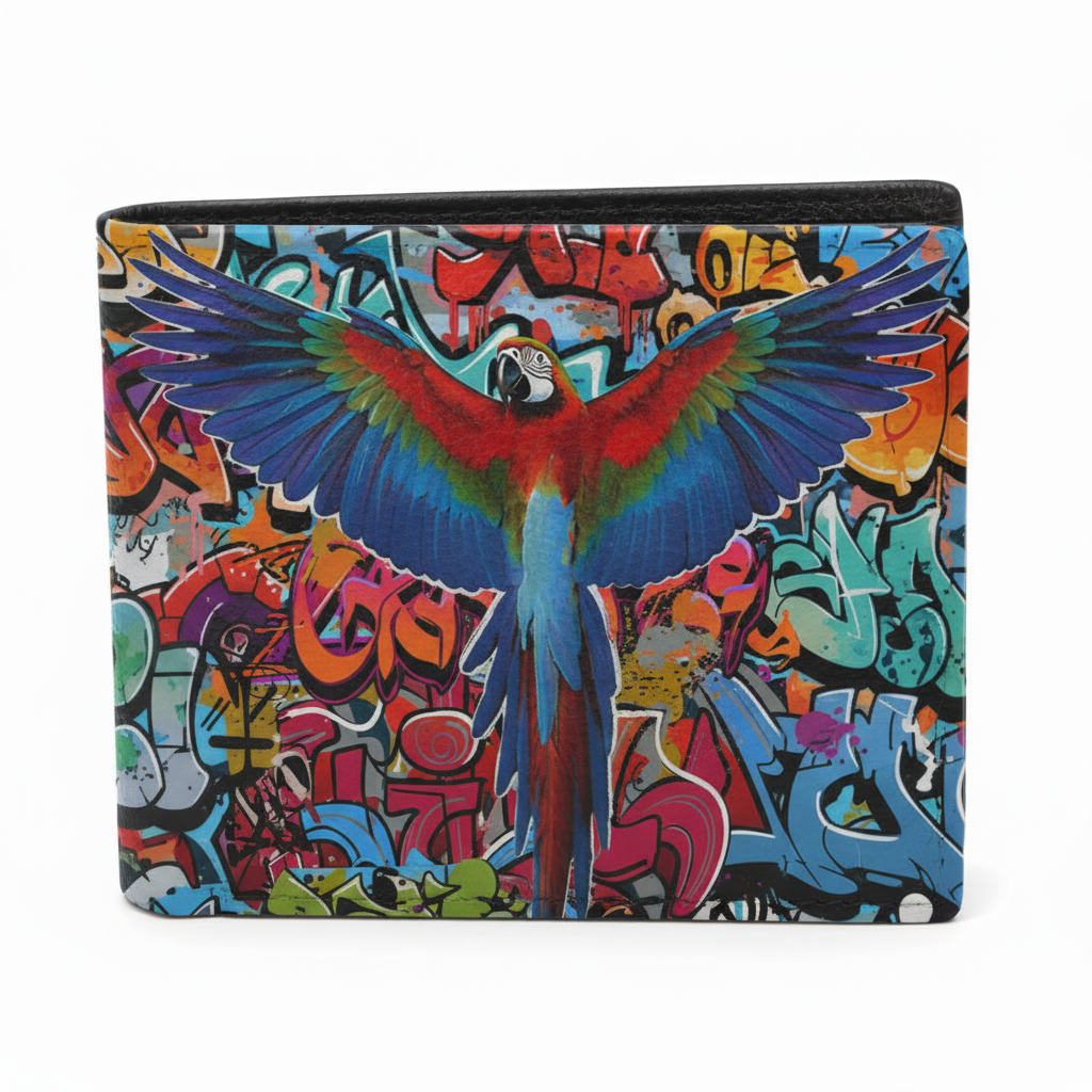 PORTAFOGLIO UOMO MADINBO CON STAMPA - PAPPAGALLO